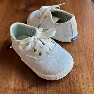Kate Spade Keds, Glitter Cream, Size 3 Infant